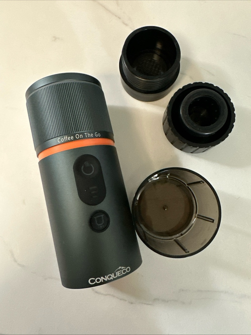 CONQUECO Compact Travel Espresso Machine  Battery Powered USB-C 8 Cups 12V
